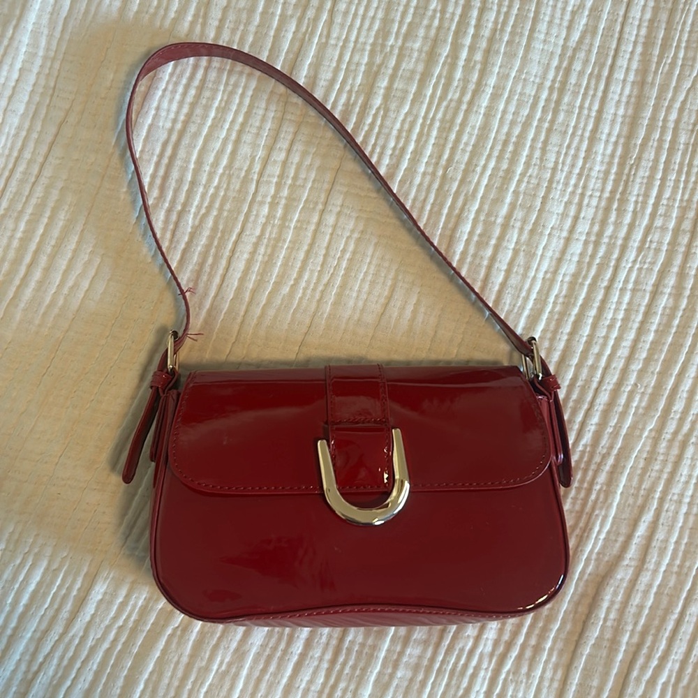 Maroon deep red hang bag